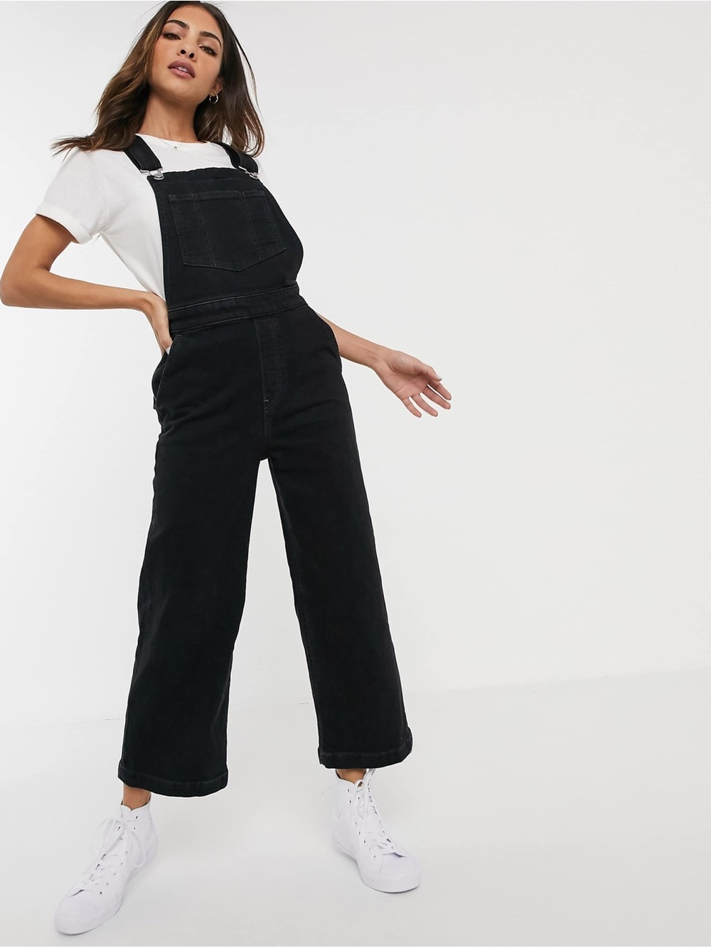 Levi's Black Wide-Leg Denim Overalls